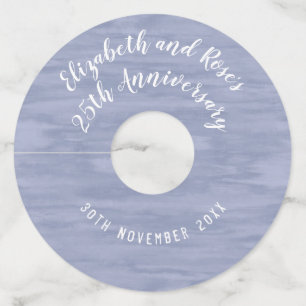 Étiquette Pour Verre De Vin Bleu défraîchi Anniversaire Papier Vin Tags