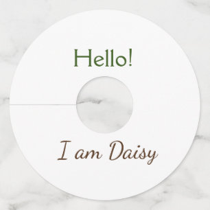 Étiquette Pour Verre De Vin Bonjour je suis Daisy ajoutez nom texte simple min