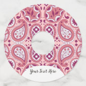 Étiquette Pour Verre De Vin Boutons Motifs Fancy Rose Paisley (Devant)