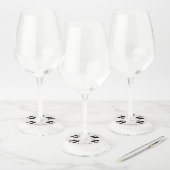 Étiquette Pour Verre De Vin Bund'ours noirs dansant ensemble Silhouette (Lot)