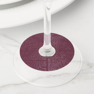 Étiquette Pour Verre De Vin Calligraphie de Bourgogne