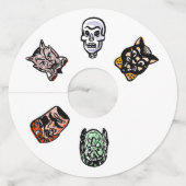 Étiquette Pour Verre De Vin Caractères Halloween classiques | Lumière (Devant)