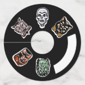 Étiquette Pour Verre De Vin Caractères Halloween classiques | Sombre (Devant)