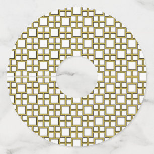 Étiquette Pour Verre De Vin Carré moderne Motif or