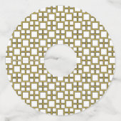 Étiquette Pour Verre De Vin Carré moderne Motif or (Devant)