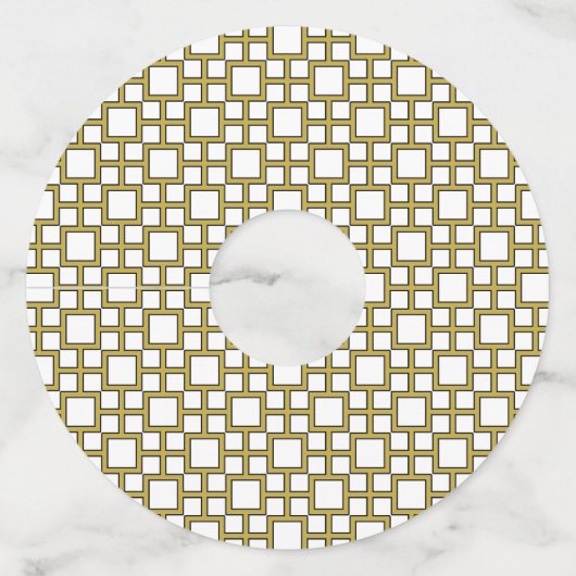 Étiquette Pour Verre De Vin Carré moderne Motif or (Devant)