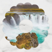 Étiquette Pour Verre De Vin Cascade de Godafoss, Islande (Devant)