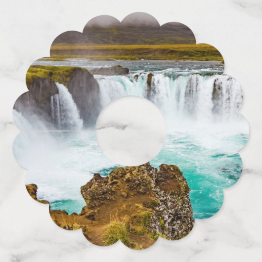 Étiquette Pour Verre De Vin Cascade de Godafoss, Islande (Dos)