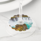 Étiquette Pour Verre De Vin Cascade de Godafoss, Islande (De près)