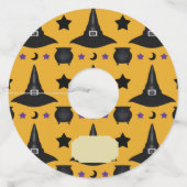 Étiquette Pour Verre De Vin Casquette sorcier Motif Halloween (Devant)