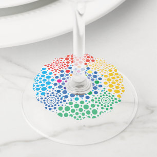 Étiquette Pour Verre De Vin Cercles Mandala 3