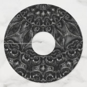 Étiquette Pour Verre De Vin Charcoal Mandala (Dos)