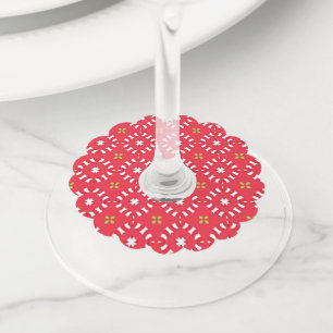 Étiquette Pour Verre De Vin Charme des Fêtes de Noël Modèle 04 -