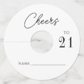 Étiquette Pour Verre De Vin Chic moderne applaudit 21 anniversaire (Dos)