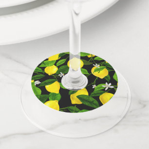 Étiquette Pour Verre De Vin Citron Aquarelle 2