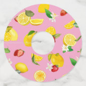 Étiquette Pour Verre De Vin Citron et fraise 1 (Dos)