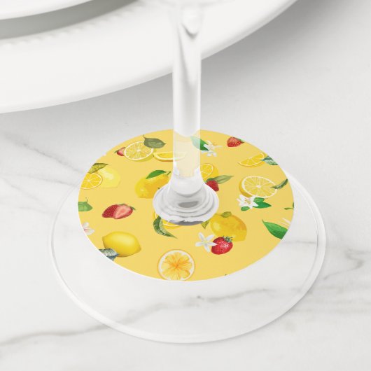 Étiquette Pour Verre De Vin Citron et fraise 3 (De près)