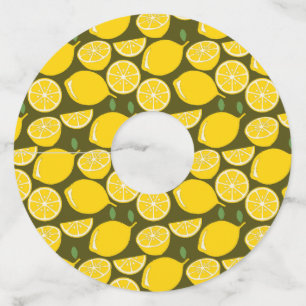 Étiquette Pour Verre De Vin Citron Jaune Moderne Amusant mignon