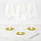 Étiquette Pour Verre De Vin Citron Jaune Moderne Amusant mignon (Lot)