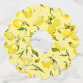 Étiquette Pour Verre De Vin citrons aquarelle 16 (Dos)