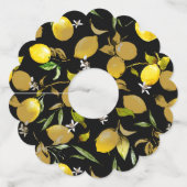 Étiquette Pour Verre De Vin citrons d'aquarelle 30 (Devant)