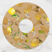 Étiquette Pour Verre De Vin citrons d'aquarelle 33 (Dos)