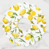 Étiquette Pour Verre De Vin citrons d'aquarelle 5 (Dos)