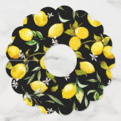 Étiquette Pour Verre De Vin citrons d'aquarelle 7 (Devant)
