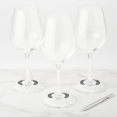 Étiquette Pour Verre De Vin Classique moderne Laurels & Couple's Initials Mari (Lot)