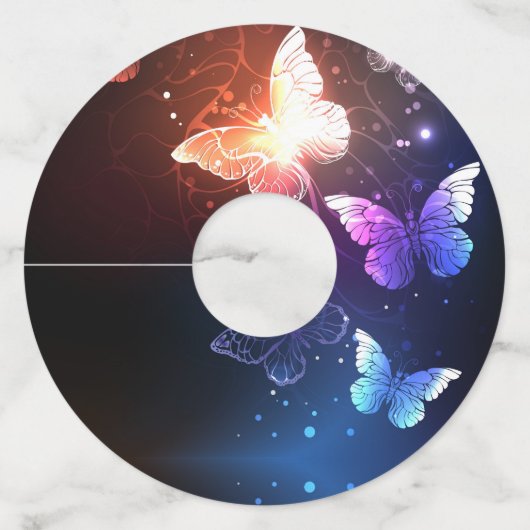 Étiquette Pour Verre De Vin Clowing Night Butterflies (Devant)