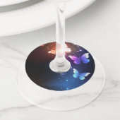 Étiquette Pour Verre De Vin Clowing Night Butterflies (De près)