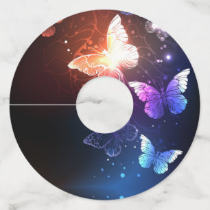 Étiquette Pour Verre De Vin Clowing Night Butterflies