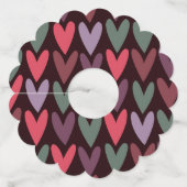 Étiquette Pour Verre De Vin Coeurs 6 (Devant)