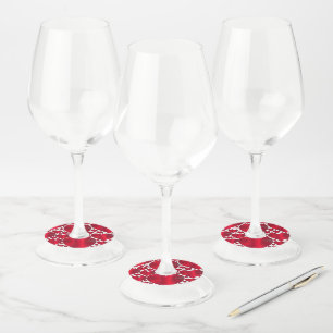 ÉTIQUETTE POUR VERRE DE VIN COEURS ROUGES POUR LA JOURNÉE DE VALENTINE