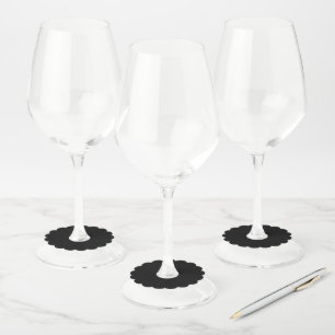 Étiquette Pour Verre De Vin Collection de Noël minimaliste et luxueuse noire