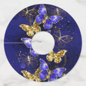 Étiquette Pour Verre De Vin Composition avec papillons Sapphire (Dos)