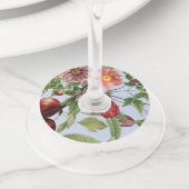 Étiquette Pour Verre De Vin Conception botanique vintage (De près)