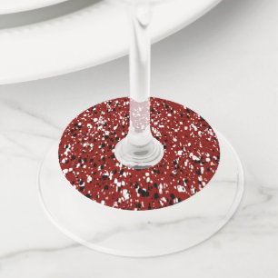 Étiquette Pour Verre De Vin Conception de motif abstrait Terrazzo