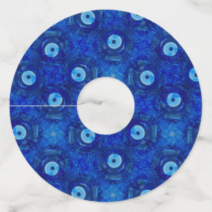 Étiquette Pour Verre De Vin Cool, art numérique moderne de bleu mauvais oeil m