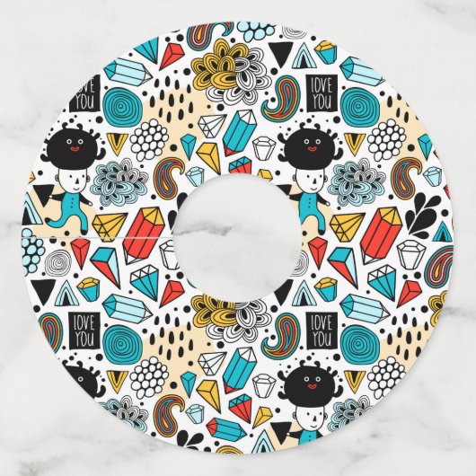 Étiquette Pour Verre De Vin Crazy head (Devant)