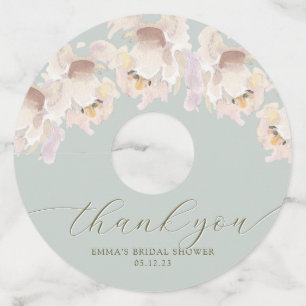 Étiquette Pour Verre De Vin Crème & Mint Aquarelle Vin Floral Tags