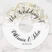 Étiquette Pour Verre De Vin Cube industriel en feuille de mariage - Nom du cou (Devant)