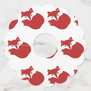 Étiquette Pour Verre De Vin Curled fox