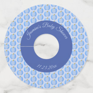 Étiquette Pour Verre De Vin Cute Blue Baby Boy Citrouille Baby shower personna