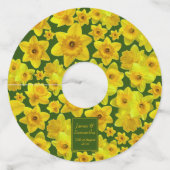 Étiquette Pour Verre De Vin Daffodique de printemps jaune - Mariage (Devant)