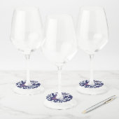 Étiquette Pour Verre De Vin Design floral 22 (Lot)