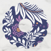 Étiquette Pour Verre De Vin Design floral 22 (Dos)