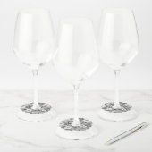 Étiquette Pour Verre De Vin Design floral 3 (Lot)
