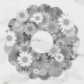 Étiquette Pour Verre De Vin Design floral 3 (Dos)