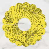 Étiquette Pour Verre De Vin Design floral 36 (Devant)